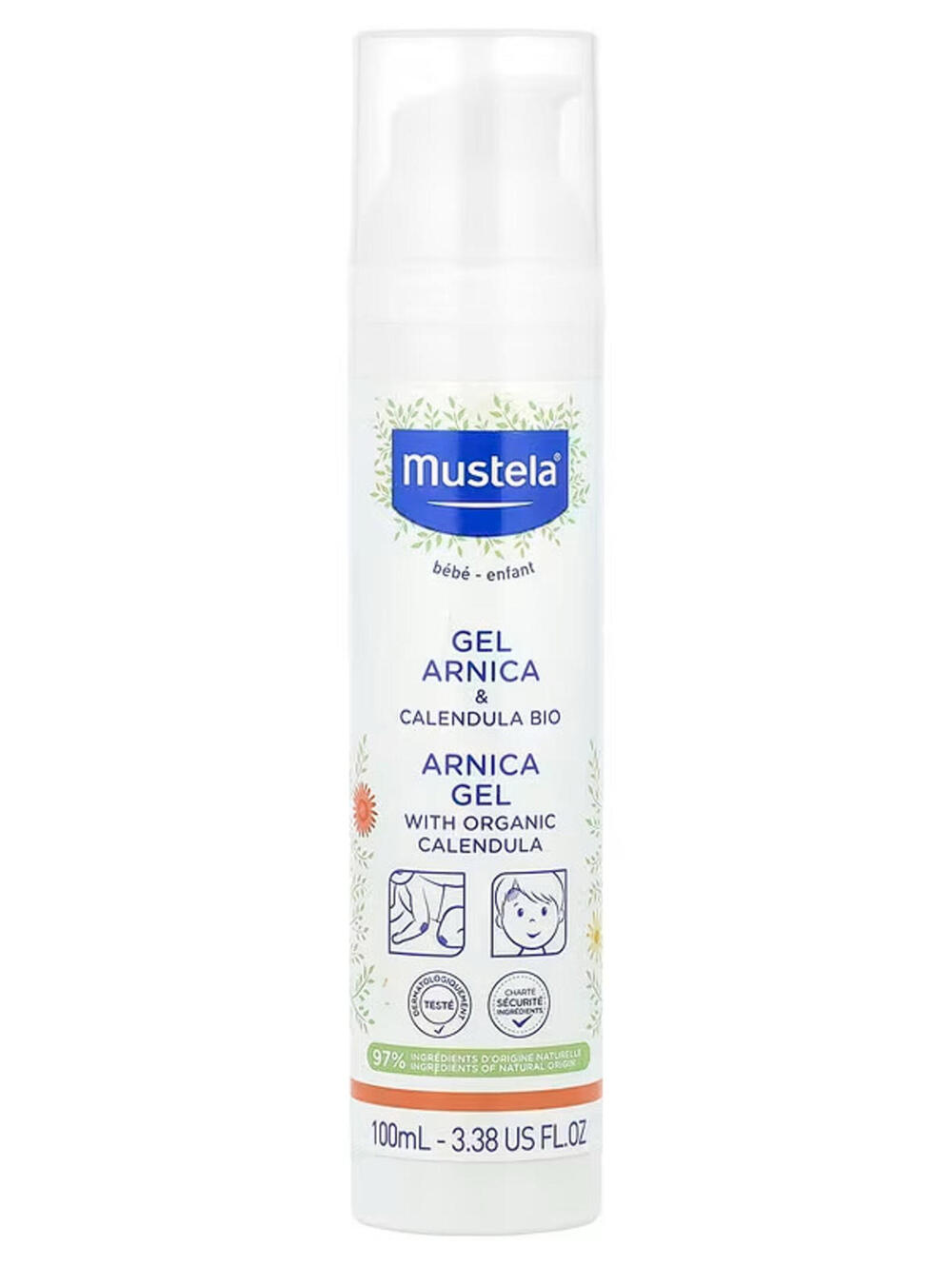 Mustela Baby Arnica Gel with Calendula, Soothing & Fragrance-Free 3.38 oz